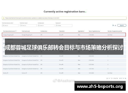 成都蓉城足球俱乐部转会目标与市场策略分析探讨 成都蓉城足球俱乐部转会目标与市场策略分析探讨