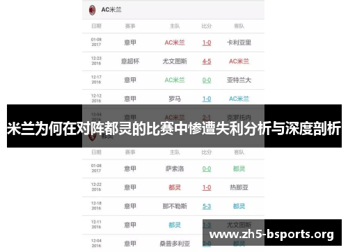 米兰为何在对阵都灵的比赛中惨遭失利分析与深度剖析